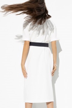 Платье белое с чёрным поясом Charutti(фото4)